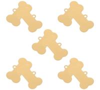 ifundom 1 Juego Placa Identificativa de Acero Inoxidable Dorado para Perros en Forma de Hueso Resistente al Desgaste Superficie Lisa Grabable para Arnés de Mascotas 10 Unidades