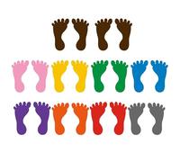 ifundom 10 pares de pegatinas de pie impermeables pegatinas de huellas adhesivas con distancia social y huella pegatinas de colores pegatinas coloridas para el suelo niño aplicado PVC