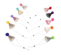 ifundom 10 Piezas Sombreros de Cono con Pompones Sombreros de Perros Brillantes Accesorio de Vestuario de Mascotas