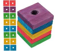 ifundom 100 Piezas Juguetes de Madera para Loros Juguetes para Morder Pájaros DIY Chips Colores Mezclados para Entretenimiento y Ejercicio