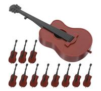 ifundom 12 Piezas de Guitarra Miniatura de Plástico para Decoración del Hogar Función Educativa y Exhibición Artística, Accesorio Adecuado para Casas de Muñecas y Regalos Infantiles