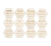 ifundom 12 Uds Tarjetas De Hitos Para Bebés Señales De Tarjetas De Hitos Discos De Hitos Mensuales De Madera Señales De Meses Para Recién Nacidos Tarjetas De Hitos Para Recién
