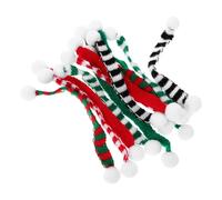 ifundom 12piezas Mini Bufanda Adornada Tejida Rayas Accesorios Navideños para Casa de Muñecas Decoración para Manualidades Muñeco