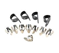 ifundom 12piezas Púas Ajustables Para Guitarra Anillos De Pulgar y Dedo Set De Inoxidable y Celuloide Accesorios Para Músicos y Aprendices De Guitarra