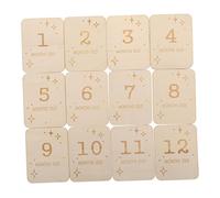 ifundom 12piezas Tarjetas De Madera Para Seguimiento Del Crecimiento Del Accesorios Fotográficos Para De Recién Nacidos Slices De Madera Para Momentos Especiales