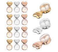 ifundom 15 Cierres de Silicona en Forma de Corazón para Pendientes Hipoalergénicos y Seguros 15 Piezas 5 Dorados 5 Plateados 5 Rosados Ideales para Pendientes de Botón y Orejas