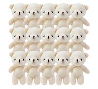 ifundom 15 Colgantes de Osito de Peluche Mini Figuras Colgantes para Mochilas y Llaveros Accesorios de Peluche para Decoración de Bolsos y Fiestas Set de 15 Piezas Color Natural