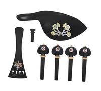 ifundom 1juego Accesorios De Violín De Ébano Para Reparación y Reemplazo De Incluye Clavijas y Soporte Para Mentón Para Músicos