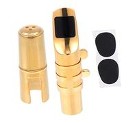 ifundom 1juego Accesorios Para Saxofón Boquilla Metálica Dorada Instrumento Musical Práctico y Duradero Fácil Montaje y Desmontaje Para Músicos y Estudiantes