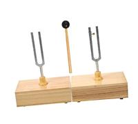 ifundom 1juego Diapasón De Experimento Acústico Con Base De Madera y Martillo Instrumento De Tuning Fork Para Pruebas Físicas y Educación