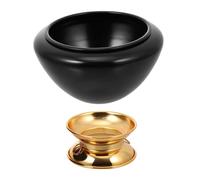 ifundom 1pieza Tazón De Canto De Decoración Hogar y De Yoga Color Negro Pequeño Para Relajación y Atención Plena