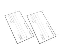 ifundom 2 Cheques Falsos Grandes de Papel Recubierto Reutilizables y Fáciles de Escribir y Borrar para Bromas y Actividades Divertidas en Color Blanco