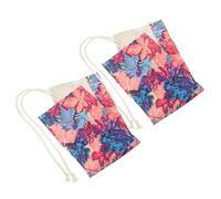 ifundom 2 Estuches Porta Lápices Enrollables de Lona 48 Orificios Organizador de Pinceles y Pinturas Bolsa Colorida Diseño de Hoja de Arce Morada Adecuado para Viajes y Manualidades de