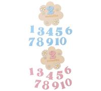 ifundom 2 juegos de tarjetas rompecabezas mensuales para bebés: marcos de fotos de madera con, placas del mes de nacimiento para baby shower, cumpleaños familiar, decoración de San Valentín