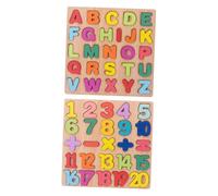 ifundom 2 Juegos Juguetes Educativos de Madera Alfabeto y Números para Desarrollo Cognitivo Habilidades Motrices y Reconocimiento Colores Formas Edades Tempranas