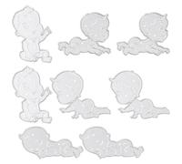 ifundom 2 Juegos Troqueles de Corte de Papel Decorativos, Plantilla Decorativa para Infantil, Acero al Carbono, Plata, Forma Ñiño, Portátiles y Ligeros, para DIY y Álbumes de Recortes
