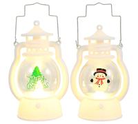 ifundom 2 Linternas Navideñas Colgantes de Plástico Color Claro Luz LED Portátil para Decoración Festiva en Fiestas de Navidad y Año