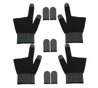 ifundom 2 Pares Guantes de Juego dediles para Guantes Diadema con Lentejuelas Guantes para Juegos Guantes de Videojuego Mangas para Dedos de Jugador Mangas de Dedo de Pantalla Nailon