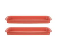 ifundom 2 Piezas Bandeja de Drenaje Rectangular Rojo para Macetas de | Platillo para Plantas, Uso en Jardinería y Decoración del Hogar, Evita Caída de Tierra y Suciedad