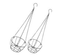ifundom 2 Piezas Cestas de Macetas Colgantes de Metal Soporte de Hierro Elegante y Resistente para Plantas Balcón y Jardín con Cadena Ajustable para Optimizar Exterior