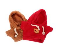 ifundom 2 Piezas Conjunto Ropa de Oso de Peluche con Capucha Accesorios para Muñecas y Animales de Peluche Prendas Duraderas para Decoración y Disfraces DIY Apto para Muñecos Pequeños