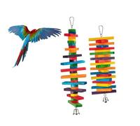 ifundom 2 Piezas Juguete para Loros Colgante Bloques Coloridos para Morder y Moler Dientes Diseño Seguro y Entretenido para Periquitos Cotorras y Aves Pequeñas Colores Color Aleatorio