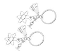 ifundom 2 piezas Llavero de Ciencia Química y Biología con Diseño Molecular y Microscopio para Profesores y Amantes Ciencia