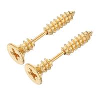 ifundom 2 Piezas Pendientes de Acero Inoxidable con Diseño Espiral para Hombre y Mujer Tornillo de Presión sin Perforación Joyería Unisex con Acabado Pulido y Seguro Estilo Punk Duradero y