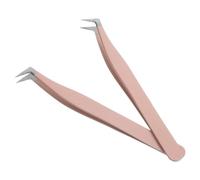ifundom 2 Piezas Pinzas de Precisión para Extensiones de Pestañas, Pinzas Faciales de Acero Inoxidable, Rosa, Ajuste Micro Preciso y Colocación Exacta, para Aseo Facial en Casa