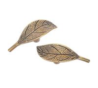 ifundom 2 Piezas Pomos de Latón Forma de Hoja para Armarios y Puertas