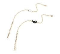 ifundom 2 piezas Pulseras de Acero Inoxidable Ajustables Diseño Tai Chi Joyería de Amistad para Él y Ella Regalo para Parejas