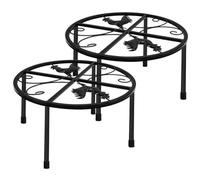 ifundom 2 Piezas Soporte Metálico para Comedero y Bebedero de Gallinas Resistente y Desmontable Patas de Hierro para Gallinero Soporte Versátil para Cubos y Bebederos Color Negro para