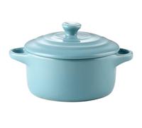 ifundom 230ml Bol y Tapa de Cerámica con Doble Asa para Microondas | Uso en Cocina Doméstica, Compatible con Horno Microondas y Fuego de Cocina, Formato Compacto 230ml