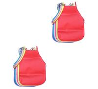 ifundom 24piezas Delantales De Pintura Desechables Para Niño Niña De Tela No Tejida Impermeables y Fáciles De Limpiar Rojo Verde Amarillo Naranja Azul Púrpura Rosa Gris Azul Color Yema