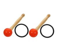 ifundom 2juegos Maletín De Madera Cabezal De Goma Para Cuencos De Canto De Cristal Accesorio De y Yoga Pelota y Base Para Viajes y Relax
