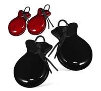 ifundom 2pares Castañuelas De Madera Española Para Dedos De Instrumentos De Percusión y Portátiles Para Actuaciones y Aprendizaje