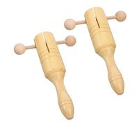 ifundom 2piezas Ayuda Didáctica Autoclic Sonajero De Madera De Mano Instrumentos De Percusión Juguetes Musicales para Pequeños para Clases De Música y Actividades Educativas
