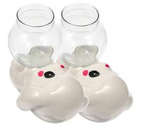 ifundom 2piezas Jarrón De Cerámica con Forma De Conejo Decoración De Escritorio para Oficina Jarrón Transparente para Centros De Mesa Jardinería Hidropónica para Plantas De Interior