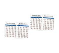 ifundom 2piezas Mandolin Chord Chart Pequeño Para Estudiantes Guía De Entrenamiento De Acordes Papel De Cobre Para Aprendices De Mandolina