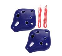 ifundom 2piezas Ocarina de Cerámica Tecla C, 6 Agujeros, Fácil de Transportar, Adecuado para Actividades al Aire Libre y Grupos Musicales