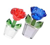 ifundom 2piezas Rosa De Cristal Decorativa para Bodas y Aniversarios Adorno De Rosa De Cristal y Creativo para Novias y Amantes San Valentín