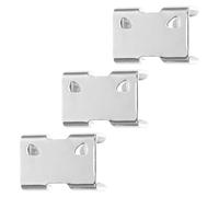 ifundom 3 Abrazaderas de Hierro Niquelado para Cuerda de 14-16 MM Doble Clip Resistente para Uso Exterior Abrazaderas para Cable de Acero y Correas de 3 Piezas