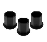 ifundom 3 Fundas Octagonales Negras para Extremos de Palos de Hockey sobre Hielo, Protectores Ligeros y Antideslizantes, Accesorios de Reemplazo para Entrenamiento y Competición