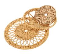 ifundom 3 piezas Cestas de Pared Tejidas de Hierba Marina Decoración Rústica Bohemia Redonda para Colgar Salón Dormitorio Terraza y Cocina Arte Mural Artesanal