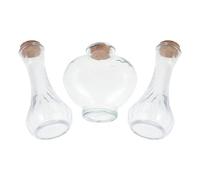 ifundom 3 Piezas Frascos Decorativos de Vidrio para Ceremonia de Arena Boda Set con Frasco Corazón con Tapa de Corcho Recuerdo para Luna de Miel y Regalos para Novios