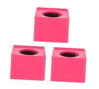 ifundom 3 Piezas Soporte para Micrófono Portátil y Ligero de Plástico Color Rosa Forma de Cubo Cuadrado para Entrevistas y Reportajes