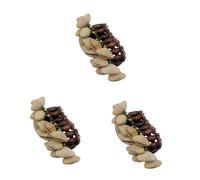 ifundom 3 Uds Pulsera De Campanillas De Cáscara De Nuez Para Djembe Pulsera De Baile De Campanillas Africanas Pulsera De Cáscara De Nuez Campana De Mano Niño Color Madera De Bambú