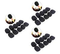 ifundom 30piezas Cubiertas Para Micrófono Almohadillas De Reemplazo Para Auriculares Parabrisas Negro Material Transpirable Compatible La Mayoría De Micrófonos