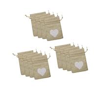 ifundom 36piezas Bolsa De Almacenamiento De Dulces De Lino Patrón De Corazón y Cordón Marrón Para Bodas y Celebraciones Práctica y Ligera Bolsa De Joyas y Accesorios