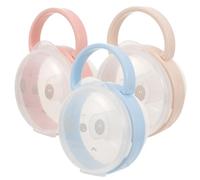 ifundom 3piezas Caja De Almacenamiento De Chupetes Contenedor De Chupetes Transparente Diseño De Panda Portátil Prueba De Polvo Para Bebés y Recién Nacidos De Limpiar y Llevar